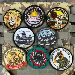 Insignia táctica bordada León-Pingüino con velcro para mochila