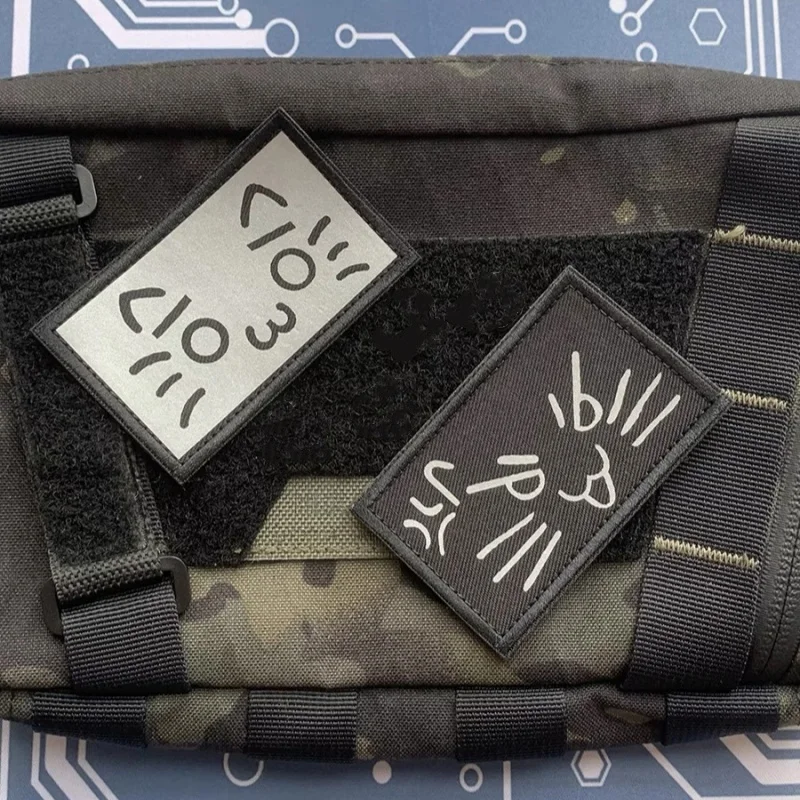 Equipo táctico de gato reflectante, parche para mochila, pegatinas de dibujos animados para ropa, parches de gancho y bucle, insignias, apliques para ropa - imagen 4