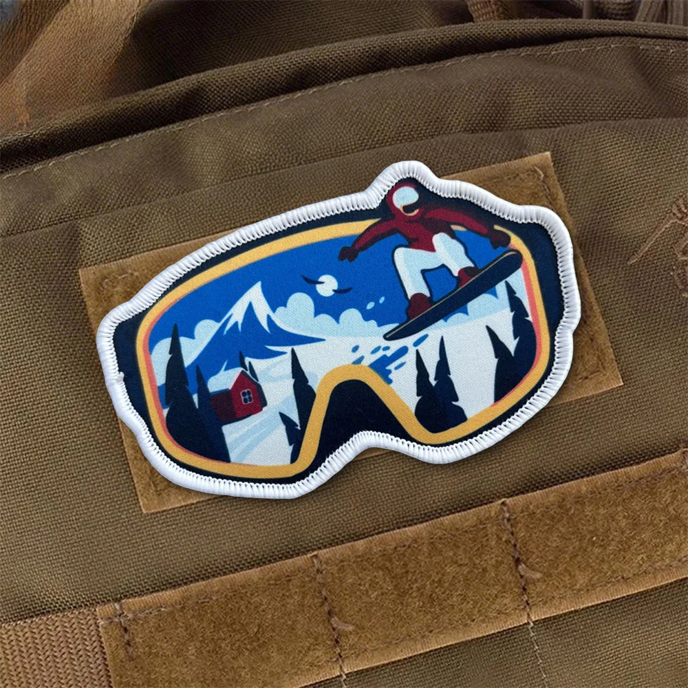 Parche táctico snowboarder militar con velcro para mochila