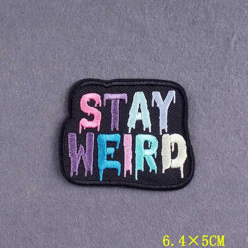 Parche de letras, parches bordados para ropa, eslogan DIY, parches para planchar en ropa, insignias positivas a rayas en decoración de mochila - imagen 5