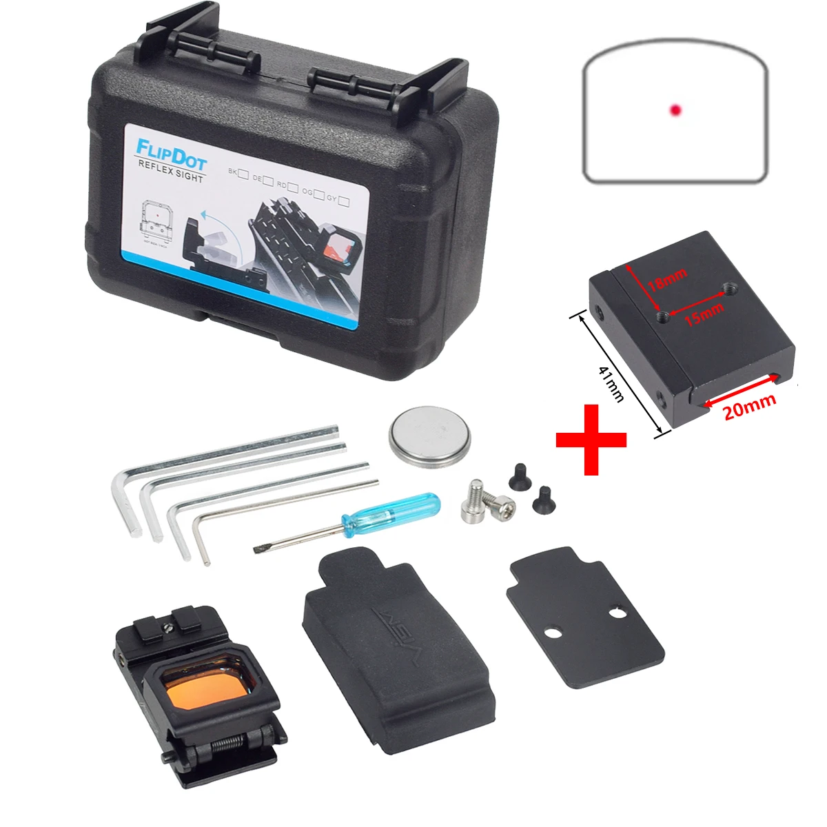 Mini mira telescópica con riel de 20mm, RM CC HD SR M1 M2 VISM PRO, mira óptica réflex de punto rojo, mira telescópica Airsoft para Rifle AR15 - imagen 5