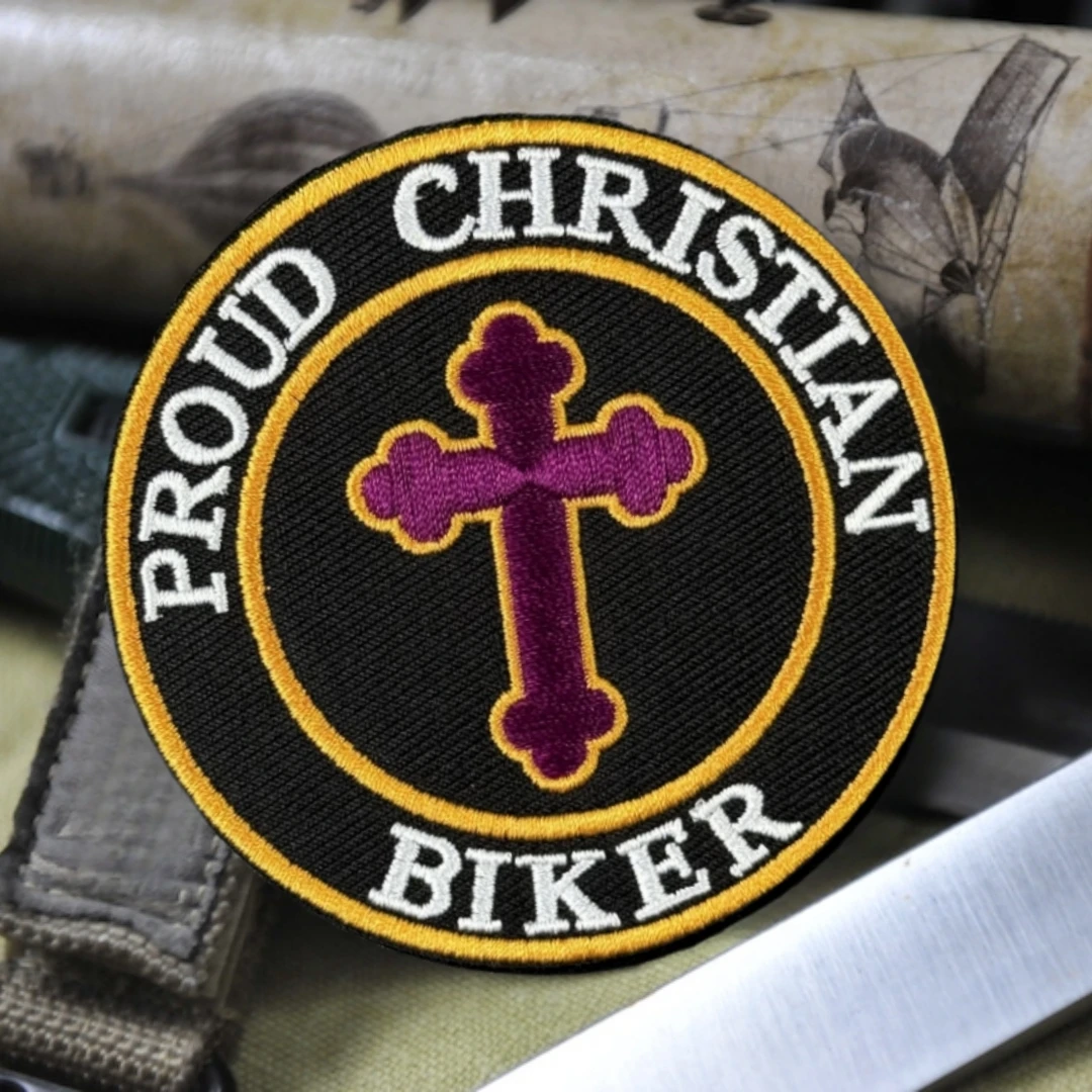 Parches de bucle de gancho bordados con emblema CRUCIFIX religioso de Jesús para ropa, mochila táctica militar, decoración, pegatina de moral - imagen 4