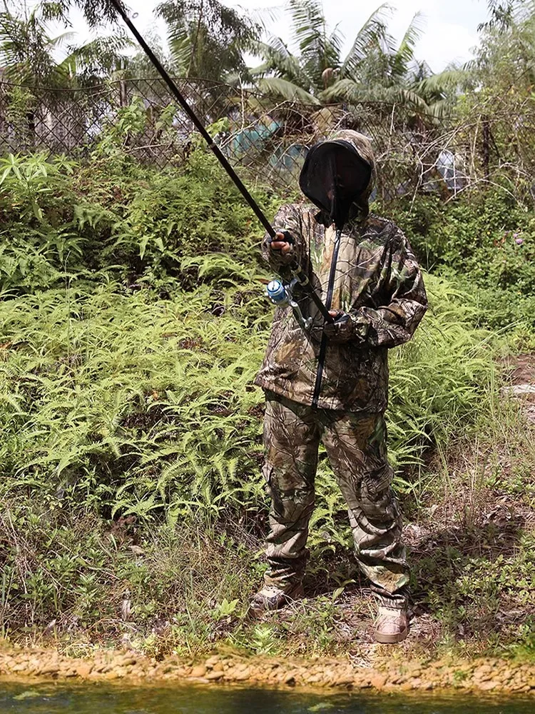 Nuevo traje de caza de camuflaje biónico para primavera y otoño, chaqueta con capucha de pesca antimosquitos transpirable, pantalones, traje Ghillie deportivo de jungla - imagen 5