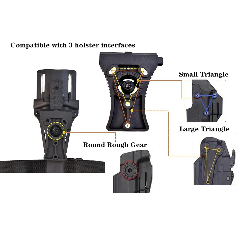 Adaptador de pierna caída, plataforma de montaje de pierna ajustable, adaptador de cubierta de pierna de polímero para fundas, bolsas de revistas, equipo de bloqueo rápido - imagen 4