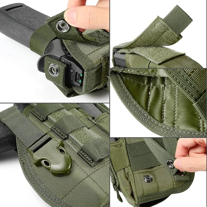 Funda táctica Universal MOLLE, bolsa para pistola para revólver, compacta, subcompacta, mano derecha, Airsoft, caza y tiro - imagen 3