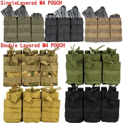 Bolsa para revistas M4 Triple de doble capa, funda para revistas 5,56/7,62, bolsa de accesorios Molle para exteriores, bolsa de herramientas para equipo táctico CS
