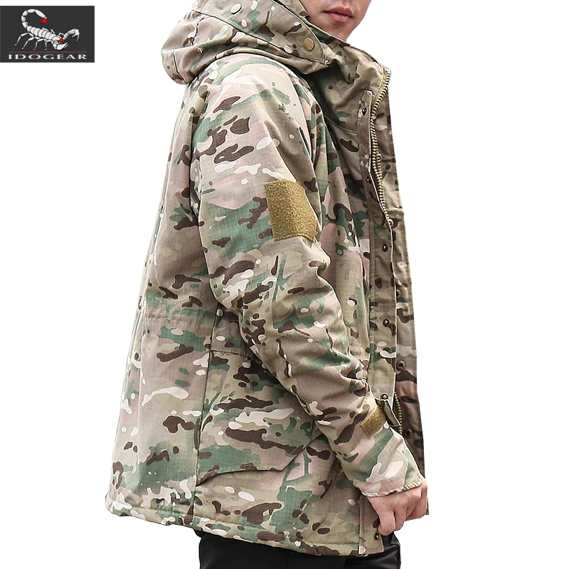 Chaqueta táctica G8 para entrenamiento, senderismo, impermeable, forro polar grueso, Parkas de camuflaje cálidas, abrigo térmico con capucha para invierno para hombre - imagen 2