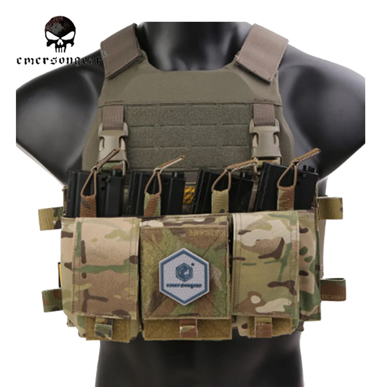 Bolso de revista Eden MF estilo Quad 5,56, bolsa MAG para airsoft, pecho táctico, chaleco, em7367 - imagen 3
