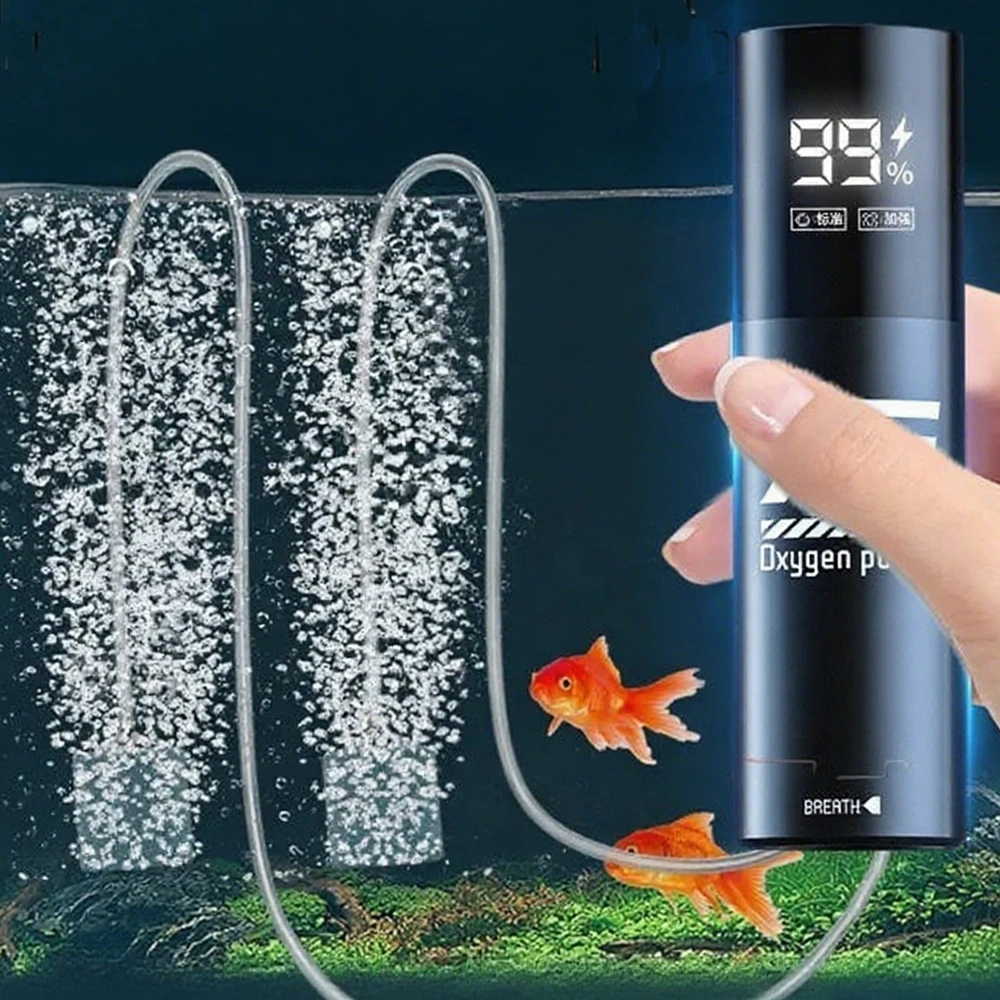 Oxigenador de pesca portátil, burbujeador de pesca, potenciador de oxígeno USB recargable, bomba de oxígeno de pesca para acuario, aireador de pecera - imagen 2