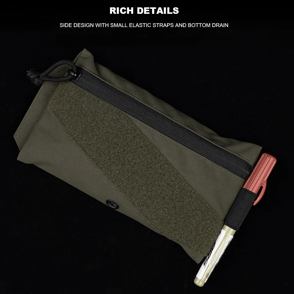 Bolsa militar táctica, parche de gancho portátil, aparejo de pecho, portador de placa, chaleco de caza, bolsa adjunta, bolsa de almacenamiento de Paintball Airsoft - imagen 5