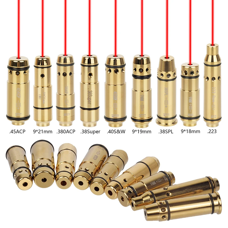 Entrenamiento de mira láser táctico verde rojo para 9mm 22LR.177 Bullet Boresighter calibre 12GA 20GA.223.308 5,45x39 9x19mm - imagen 4