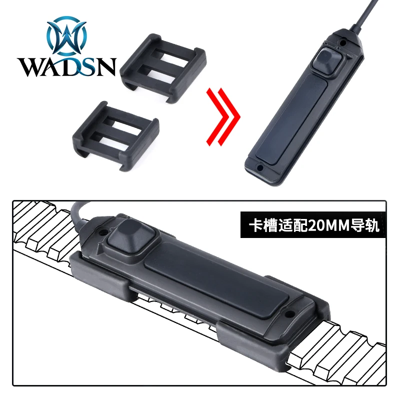 WADSN-Panel de bolsillo de nailon para HL-X, almohadilla de presión, ranura para interruptor de luz, apto para riel Picatinny de 21MM, PEQ-15 táctico - imagen 3