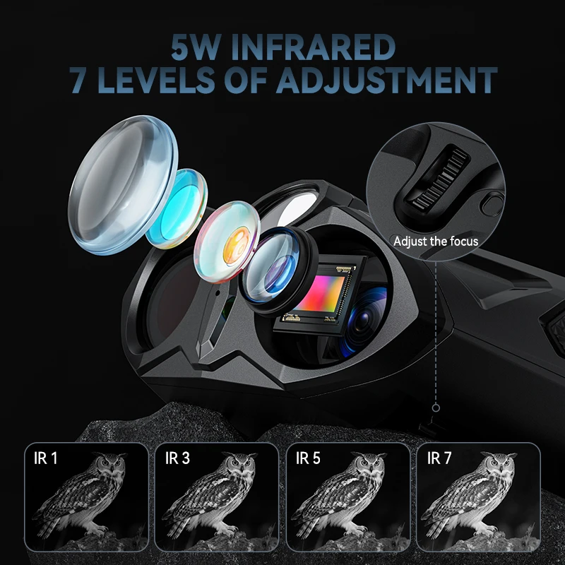 Binoculares de visión nocturna 4K con pantalla de 4,0 pulgadas, Zoom Digital 10X con luz táctica de 5000mAh, gafas de visión nocturna infrarrojas para acampar - imagen 2