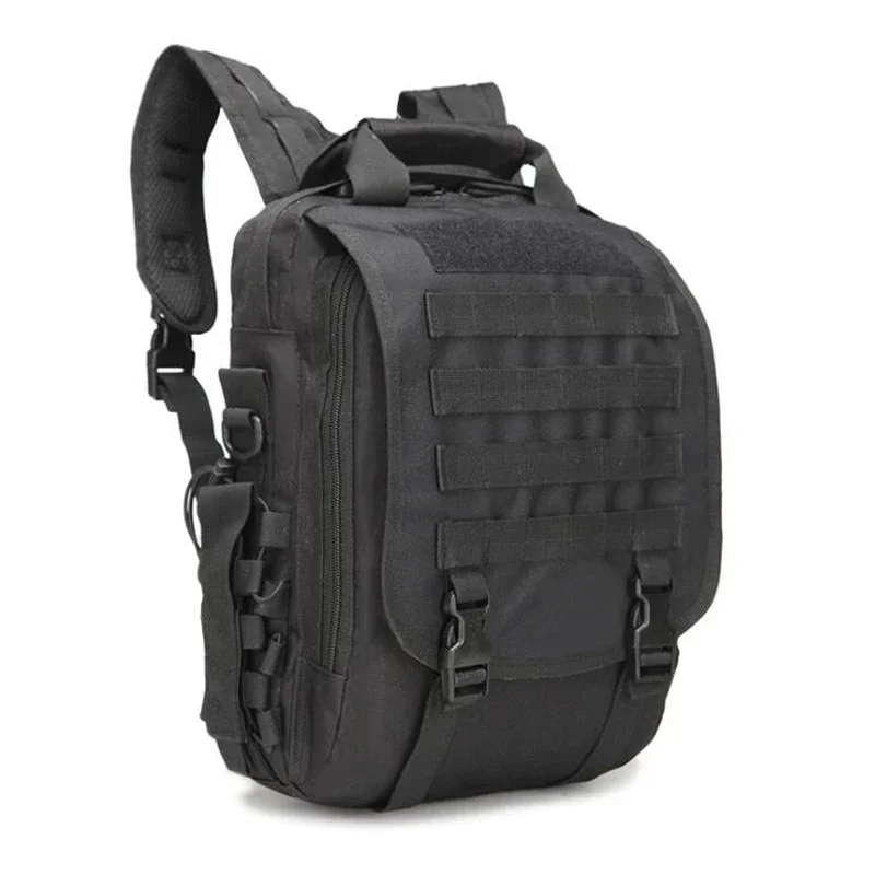 Molle Tan negro al aire libre 14 ''bolsa para ordenador portátil mochila táctica senderismo Camping bolsas mochilas para PC portátil bolso cruzado impermeable - imagen 5