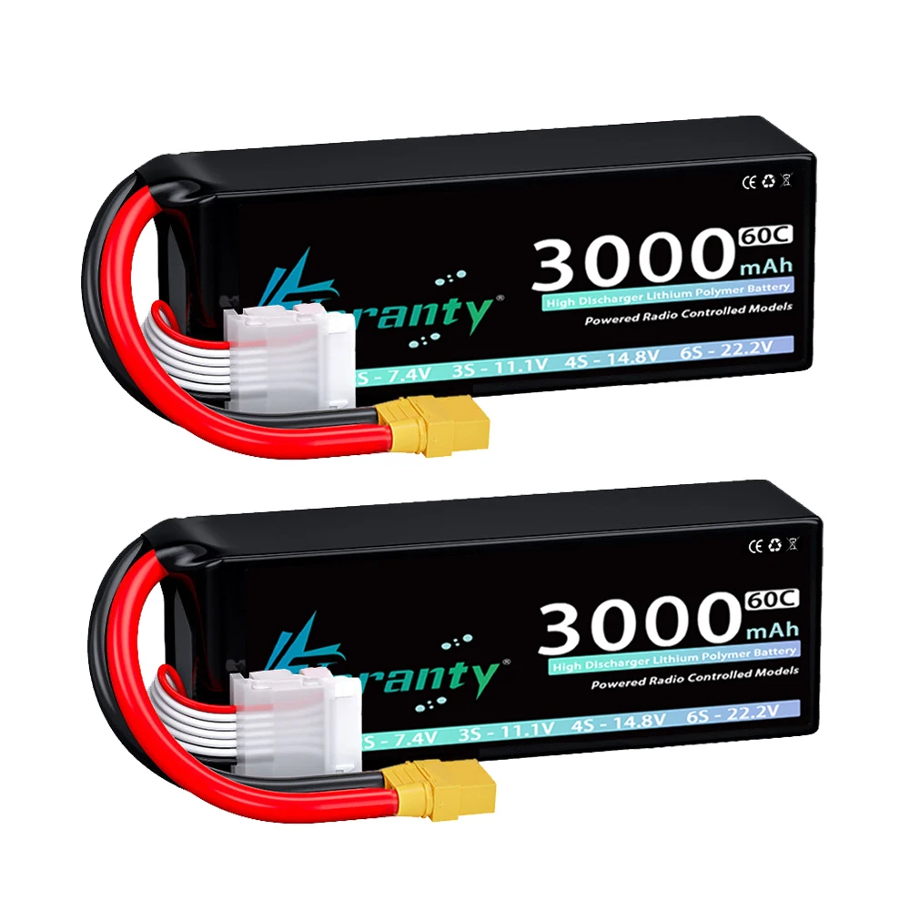 2pcs 22.2V 3000 XT90