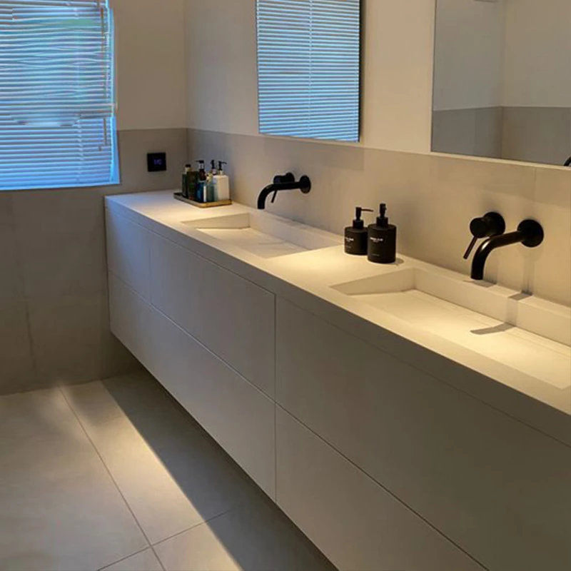 Mueble de baño de madera maciza Simple y moderno, combinación de lavabo personalizado para baño, lavabo facial, lavabo montado en la pared - imagen 2