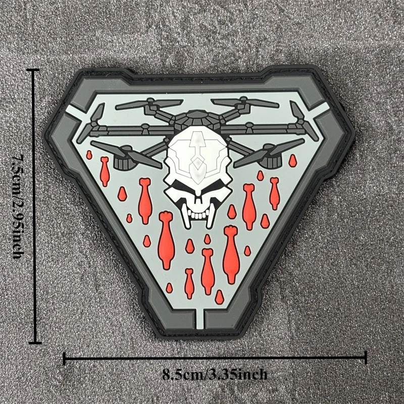 Parche militar de PVC 3D "Droneskeleton Missile", insignia de moral táctica, parches con gancho, pegatinas para mochila, brazalete - imagen 5