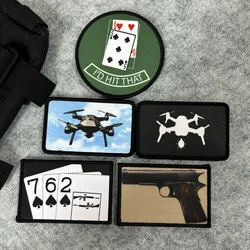 Aces 762 – Parche táctico moral gancho y bucle – Naipes y pistola para equipamiento