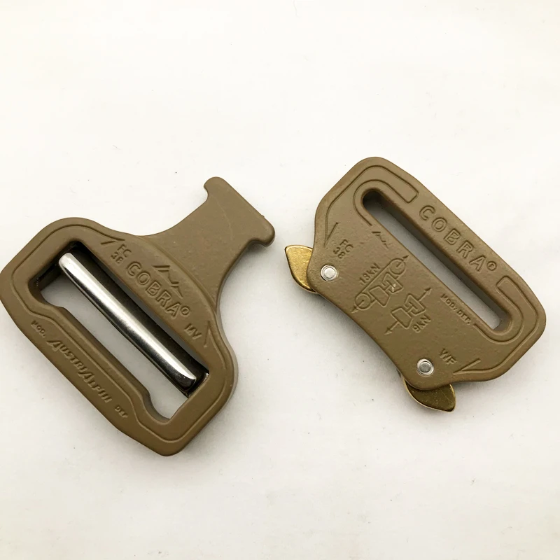 Hebilla de serpiente para cinturón táctico, 38mm/50mm, revestimiento marrón para correas - imagen 3