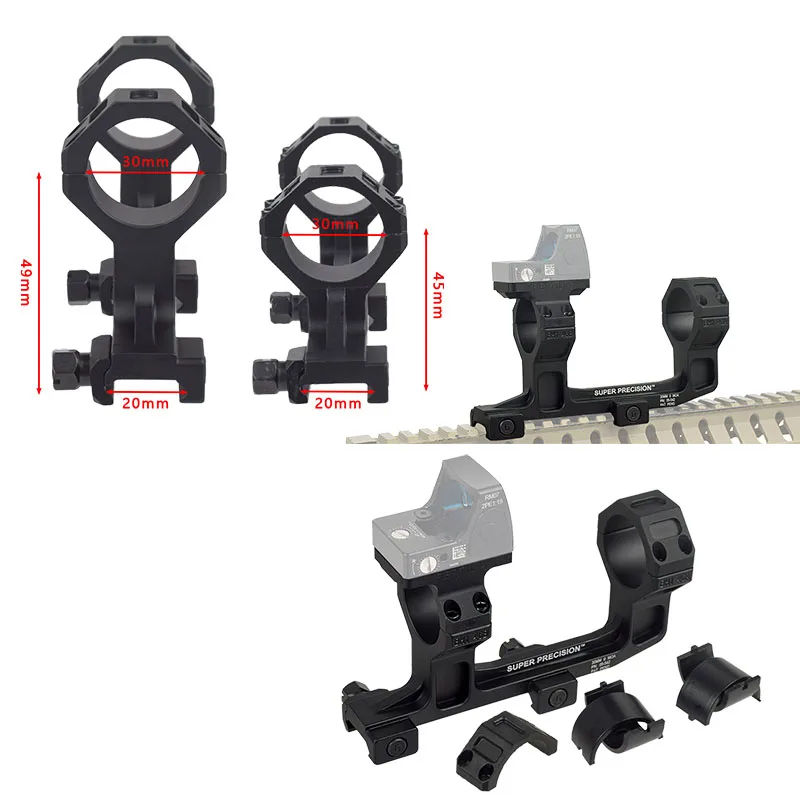 Soporte táctico GEISSELE AR15 voladizo para mira telescópica Airsoft para anillos de 25,4mm 30mm Base de perfil riel de 20mm 1,54 1,93 montaje 34mm - imagen 4