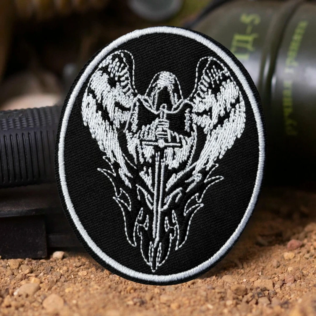 Parches de insignia de moral divertida militar táctico de Ángel de batalla para ropa, emblema del ejército, pegatinas de gancho y bucle bordados para mochila - imagen 4