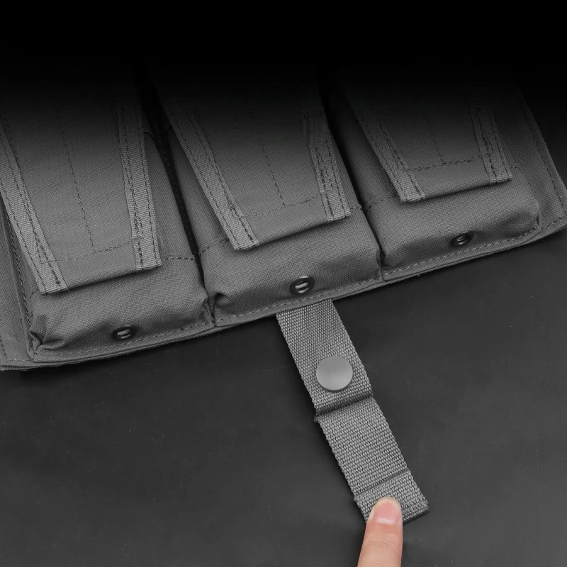 Panel de plataforma de pecho multimag: organizador MOLLE de tapa rápida para juegos de airsoft/survival y accesorios al aire libre (diseño de 3 ranuras) - imagen 4