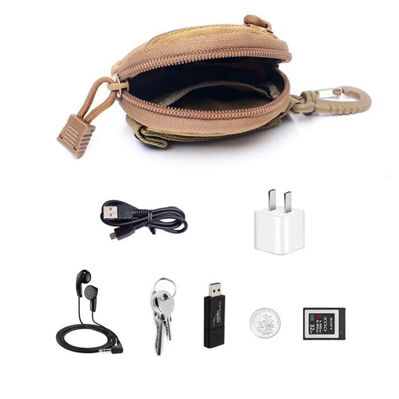Mini bolsa de llaves de bolsillo impermeable 900D Oxford, auriculares UBS Line u-disk, bolsa de almacenamiento, accesorio pequeño para exteriores, bolsa colgante, bolsillo táctico - imagen 3