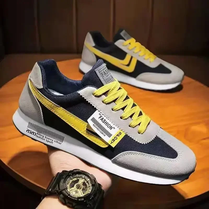 Zapatillas De deporte informales ligeras a la moda para Hombre, zapatos planos con cordones para otoño 2025, zapatos informales transpirables De malla para exteriores, Zapatillas De Hombre - imagen 3