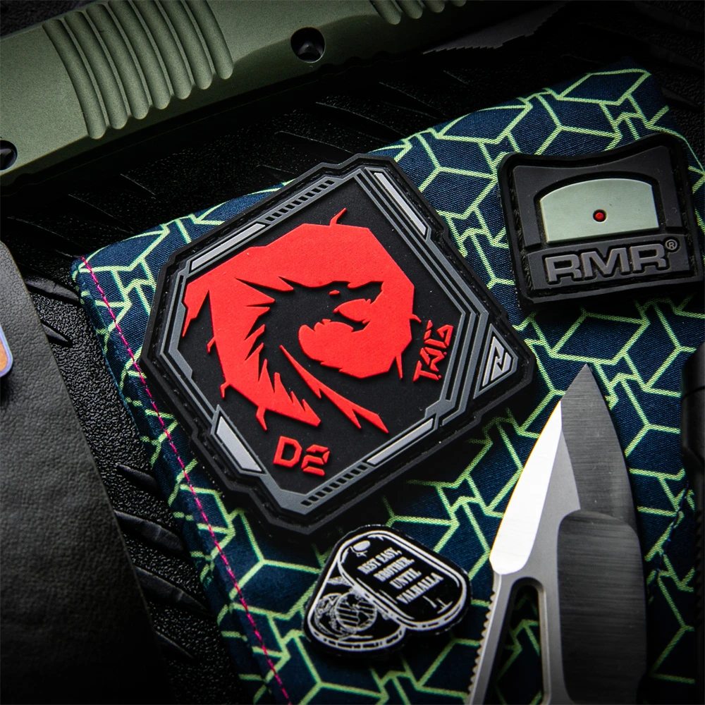 Tema D2-TAG Detour insignia táctica parche de PVC para ropa casco y decoración de bolso