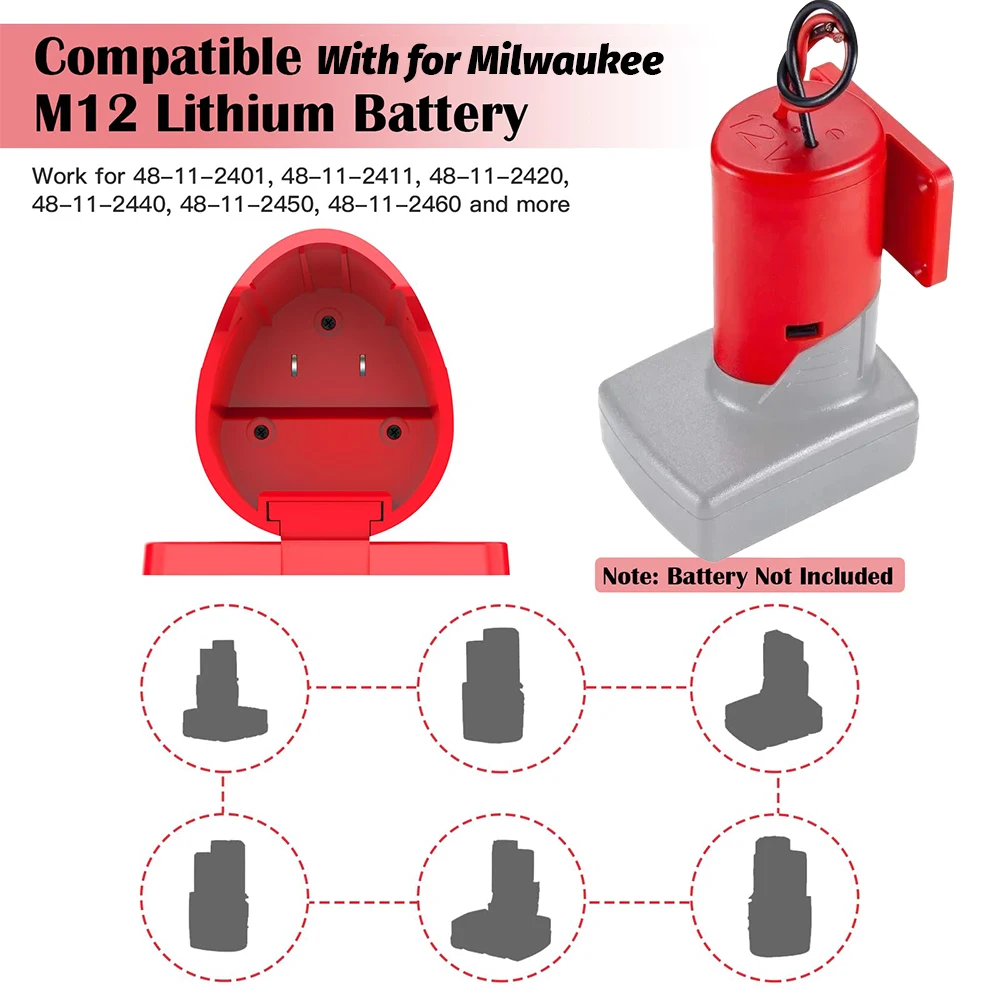 Adaptador de 12 V para adaptador de rueda eléctrica compatible con batería Makita/Bosch/Milwaukee M12, kit de conversión de energía para herramienta eléctrica - imagen 3