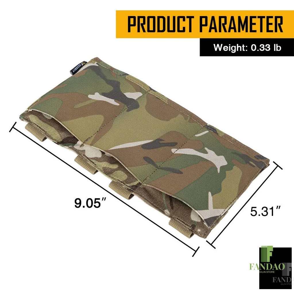 Bolsa táctica Triple Mag de 5,56/7,62mm, bolsas MOLLE de extracción rápida para revistas para caza CS Wargame, riñonera, funda, accesorios de equipo - imagen 4