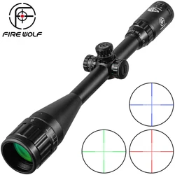 Fire Wolf 6-24x50 mira telescópica táctica iluminada para caza
