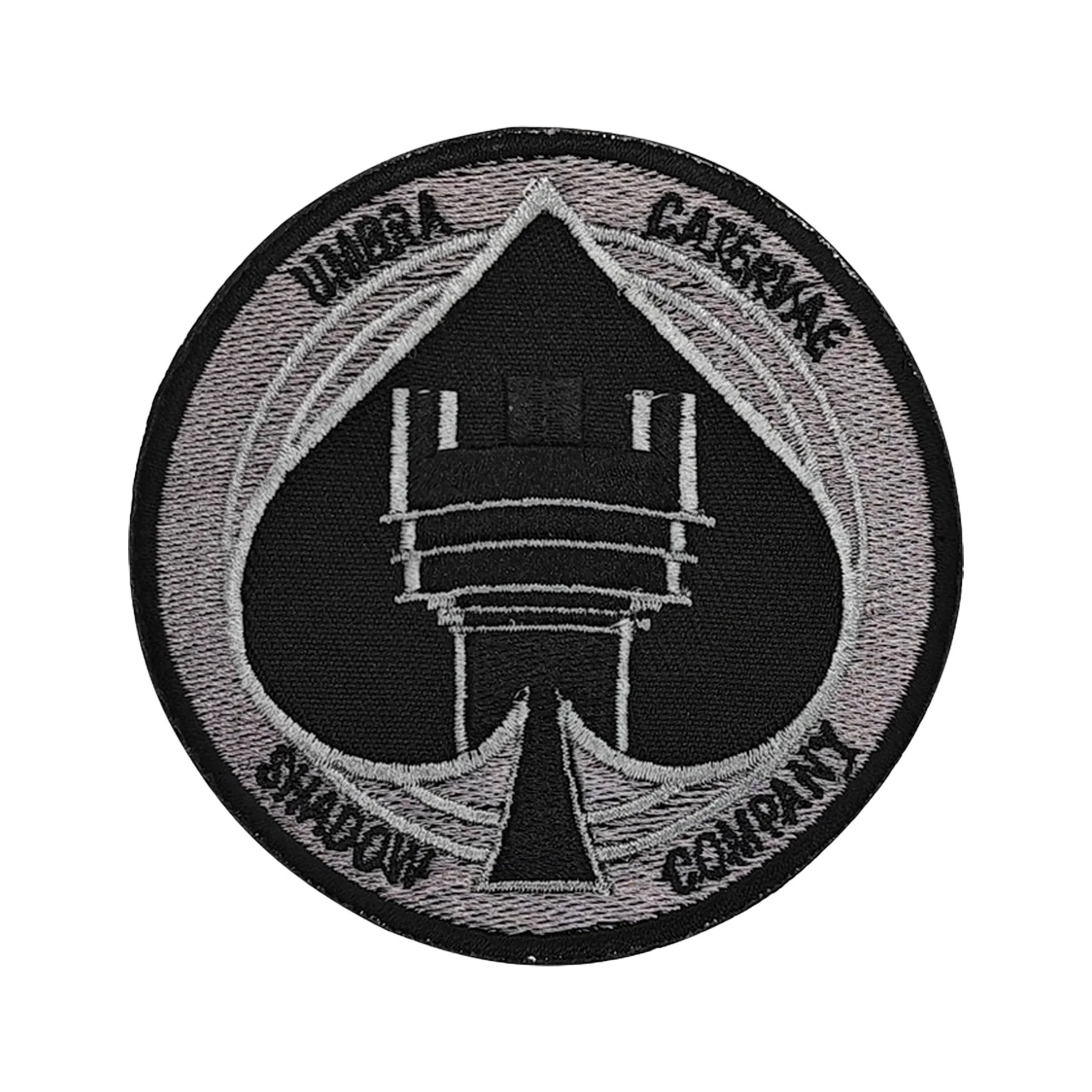 Umbra Calibrax Shadow Company símbolo Velcros parche divertido Meme gancho y bucle sujetador insignia bordada para mochila táctica Molle