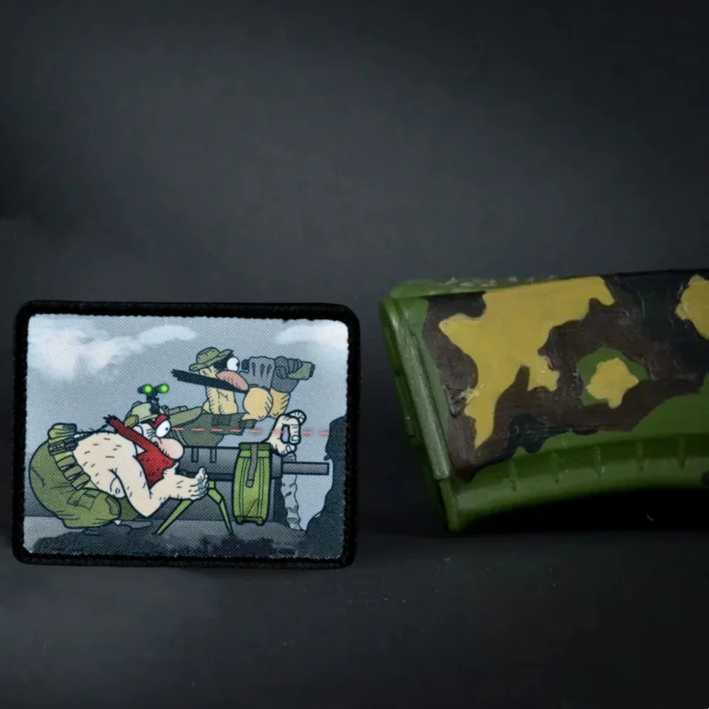 Parches tácticos con gancho y bucle para hombre gordo, insignia de moral de tiro, brazalete, soldado, pegatina para mochila al aire libre - imagen 3