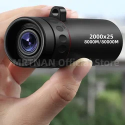 Telescopio Monocular portátil para teléfono móvil, minitelescopio HD de 2000x25 con soporte para acampar al aire libre, caza y observación de aves