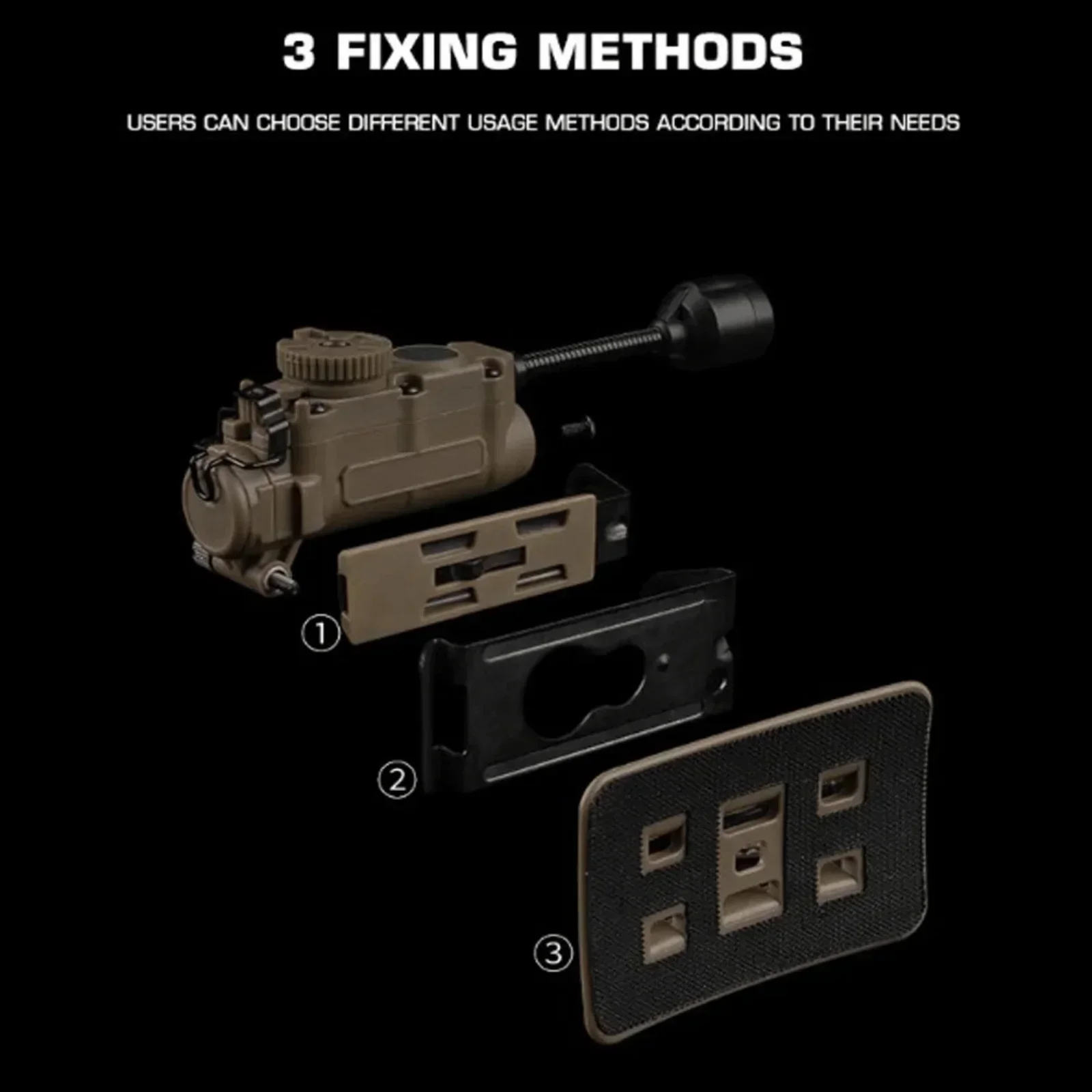 Lámpara de casco Sidewinder con IR y linterna, luz de Color, cabeza de luz estroboscópica, luz auxiliar IFF para caza y pesca Airsoft - imagen 5