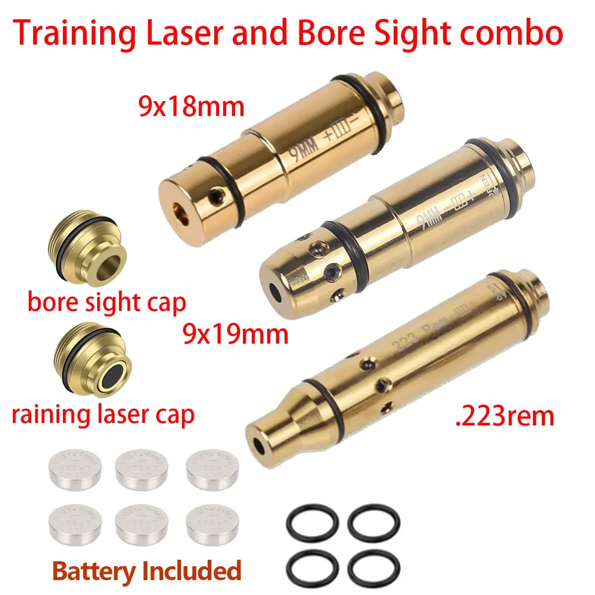Bala de entrenamiento láser 9x19mm 2 en 1 para tiro seco 9x18mm