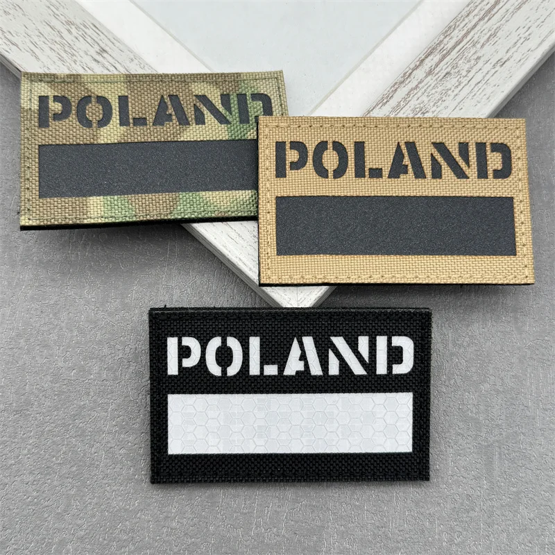 Parche táctico reflectante IR con bandera de Polonia, brazalete de tela, emblema de gancho y bucle del ejército, insignias de combate moral, 1 ud. - imagen 2