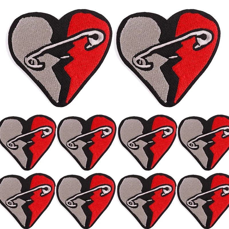 Prajna-parche bordado de calavera de amor, parche Punk de 10 piezas para ropa, parches de calavera de mariposa en la ropa, parches de planchado, pegatina DIY - imagen 5