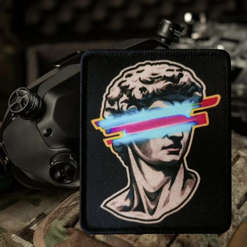 Parche de impresión de estatua modificada de David, insignia de moral con gancho y bucle táctico, pegatinas decorativas para mochila, parches para brazalete para ropa - imagen 5