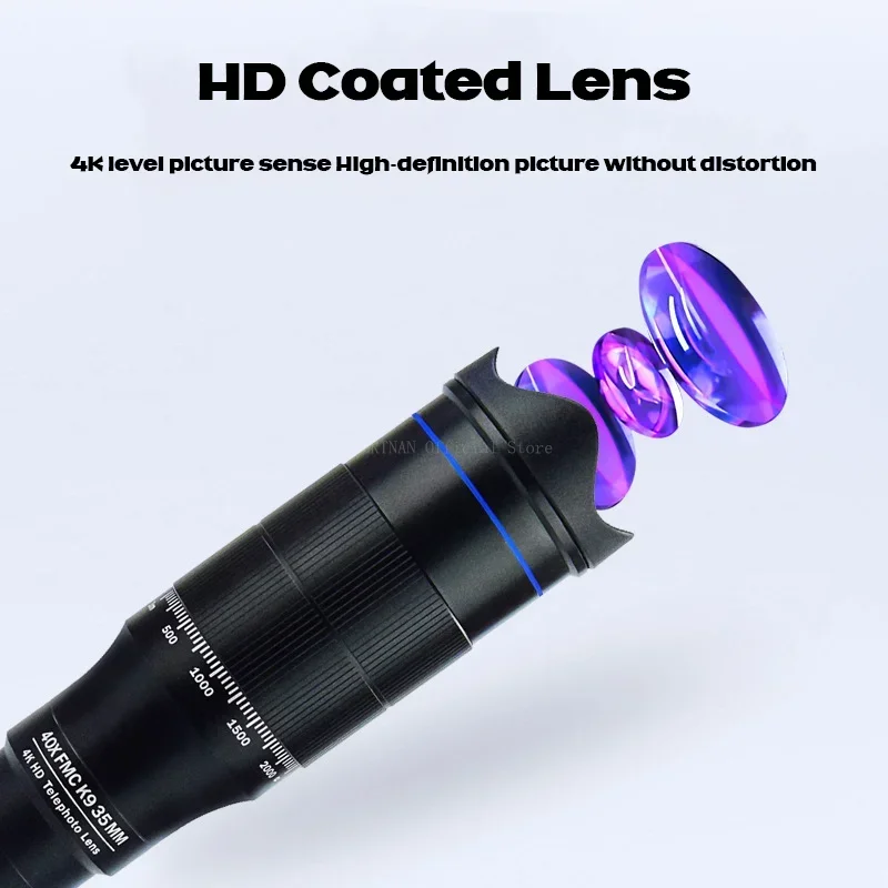 Telescopio telescópico con Zoom HD 40X, lente Monocular de cámara de teléfono, Mini telescopio de Metal, teleobjetivo móvil para Camping y turismo - imagen 5