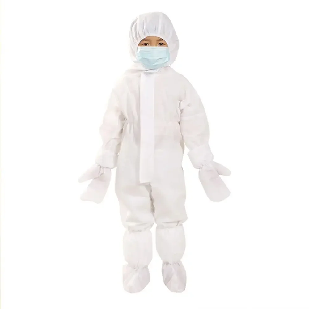 Mono protector transpirable a prueba de polvo para niños, traje de aislamiento con capucha, vestido de cuerpo completo desechable, traje de juego ligero - imagen 5