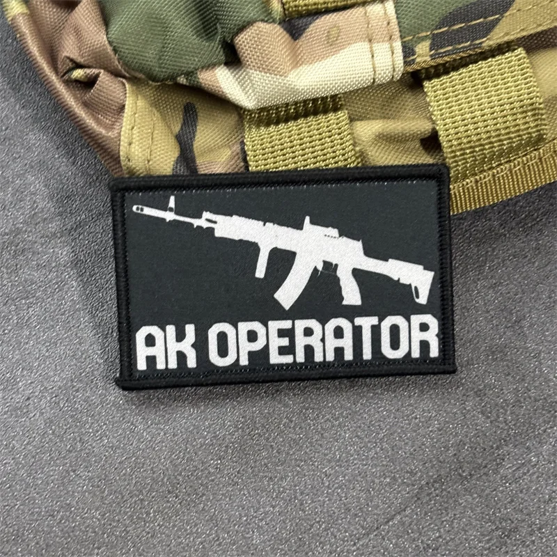 Parche impreso "AK OPERATOR", insignia de moral táctica, parches militares con gancho y bucle, pegatinas para mochila y ropa - imagen 5