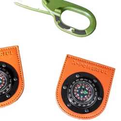 Brazalete con puntero multifuncional, aguja de brújula, gancho y bucle, aguja de brújula con marco de cuero y metal.