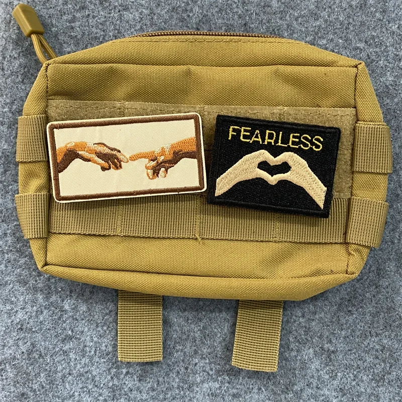 Parche bordado FEARLESS, insignia de moral táctica, brazalete con gancho y bucle, pegatina de mano, parches para mochila, accesorios decorativos - imagen 2