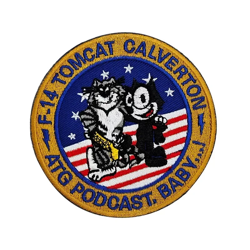 Tomcat F-14 VF-31 Insignia del Escuadrón de Gato Felix, accesorios tácticos, emblema de moral, parches de gancho y bucle bordados, pegatina para mochila - imagen 5