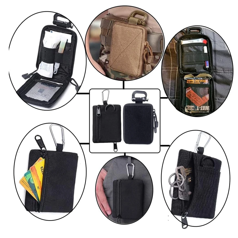 Bolsa Molle compacta de bolsillo, organizador EDC de almacenamiento médico, tamaño Mini, equipo de cinturón, 2 uds. - imagen 5