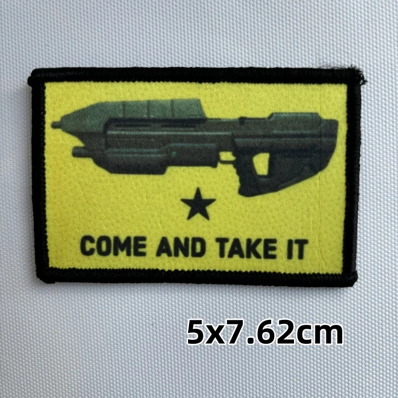 Parche táctico impreso de Halo Come And Take It moral, pegatinas de mochila del ejército con gancho y bucle, estilo militar - imagen 3