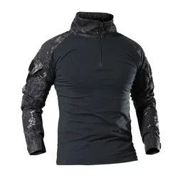 Camiseta táctica hombre manga corta camuflaje transpirable senderismo