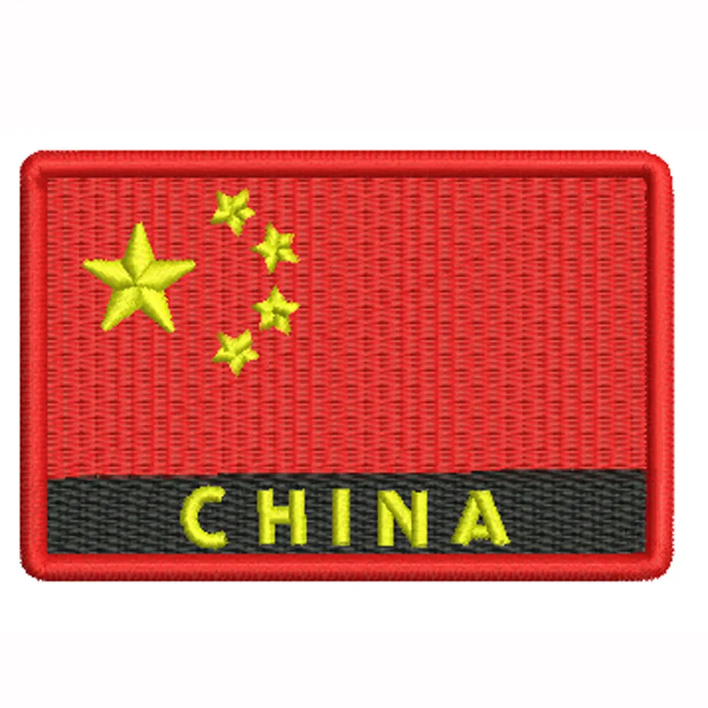 Parches de bandera china, insignias de bandera roja de cinco estrellas, apliques bordados de moral táctica militar con respaldo de gancho - imagen 5